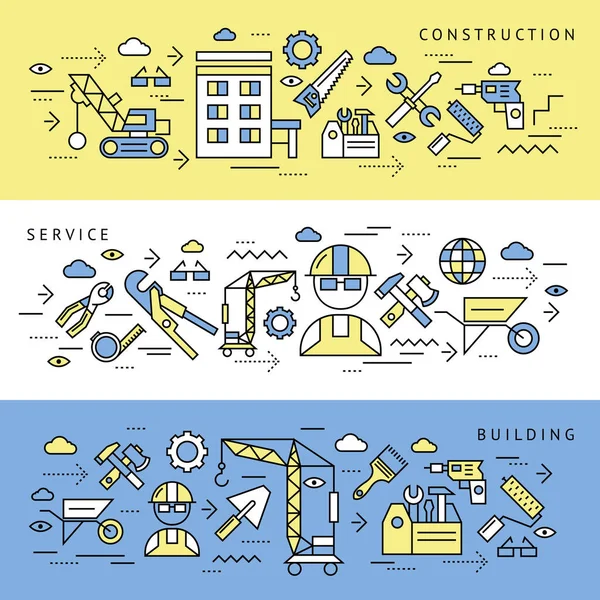 Bouw Service Banners Set — Stockvector