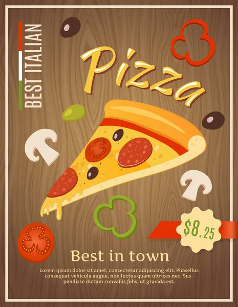 Mejor Pizza Poster — Vector de stock