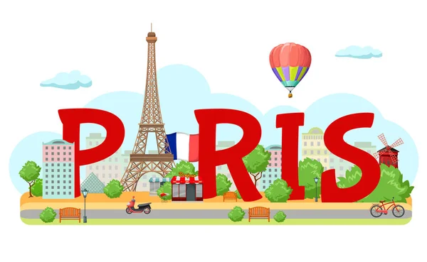 Paris City Sign Composición — Vector de stock