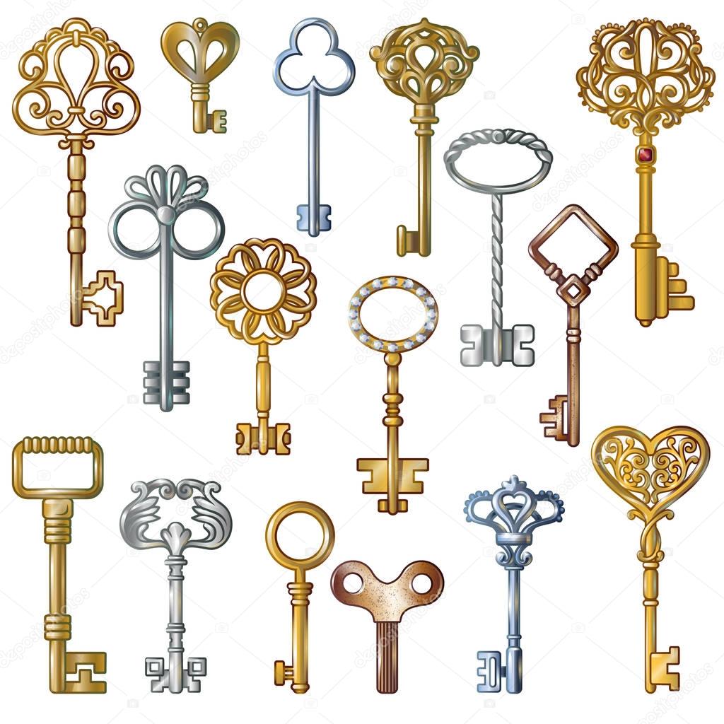 Vintage Keys Set Stock Vector by ©Mogil 129475646