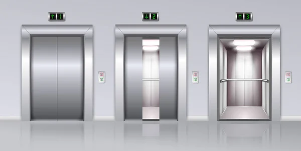 Реалистичная композиция лифтов — стоковый вектор