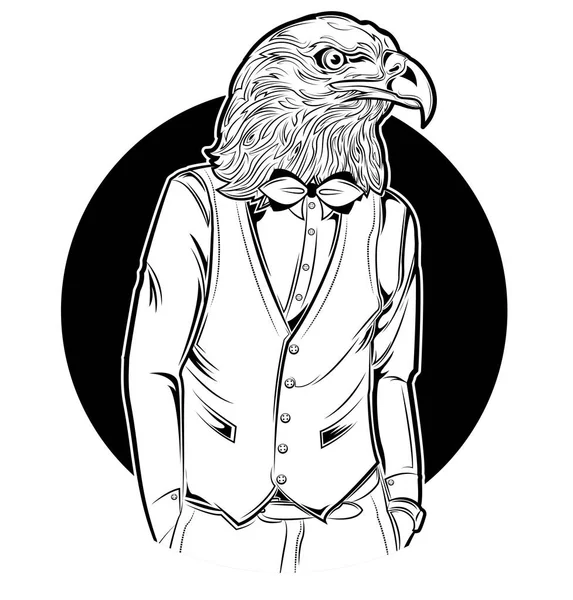 Hombre Águila Estilo Hipster — Archivo Imágenes Vectoriales