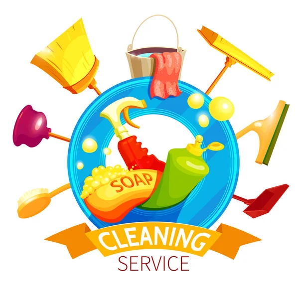 Composição do negócio do logotipo da limpeza — Vetor de Stock