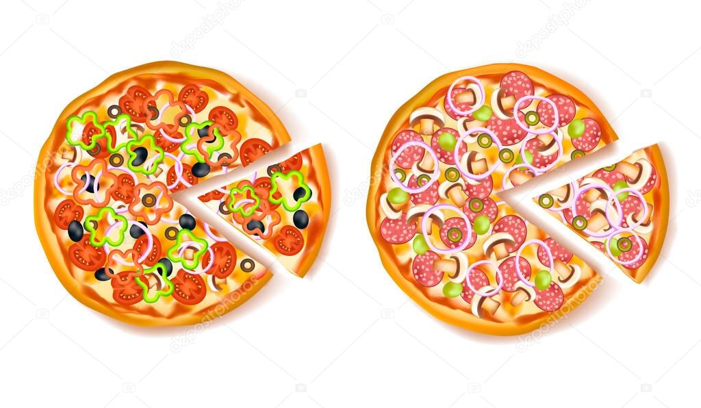 Pizza ile dilim oluşturma — Stok Vektör © Mogil 129866724