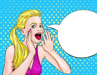 Çığlık atan kadın Pop sanat tasarım