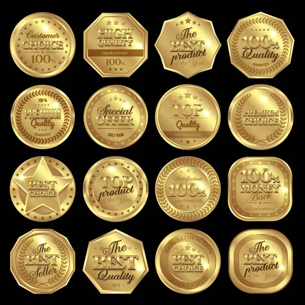 Conjunto de ícones Golden Awards — Vetor de Stock