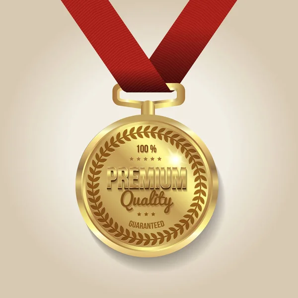 Illustrazione della medaglia Guarranteed di qualità — Vettoriale Stock
