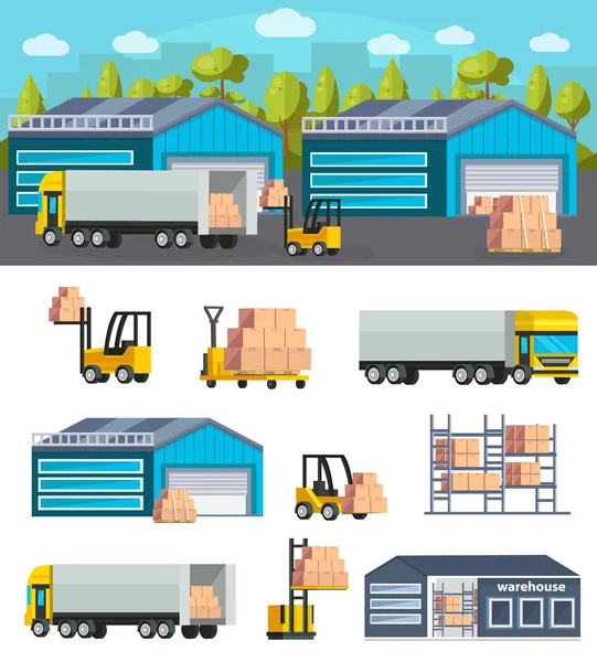 Warehouse Logistics Concept — Stock Vector