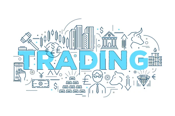 Design lineare di trading — Vettoriale Stock