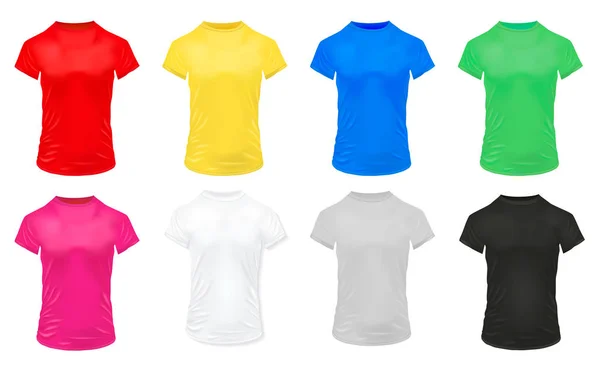 Conjunto de ícones de camisas esportivas coloridas —  Vetores de Stock