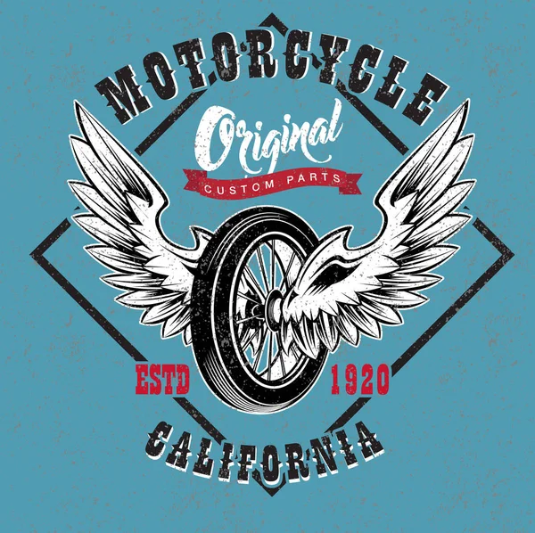 Motorrad Custom Parts Emblem — Stockvektor