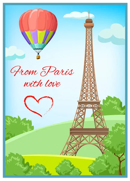 Tarjeta postal de París — Vector de stock