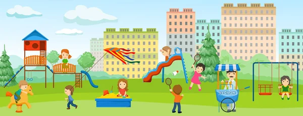 Playground conceito colorido — Vetor de Stock