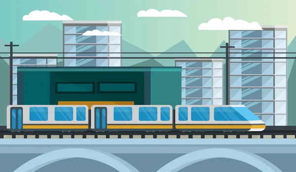 Železniční dopravy ortogonální ilustrace — Stockový vektor