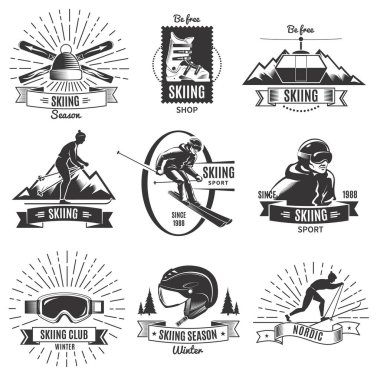 Vintage etiketleri kümesi Kayak