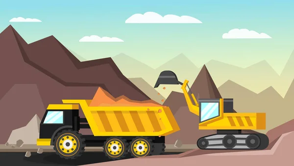 Mining Industry Orthogonal Illustration — Stock Vector