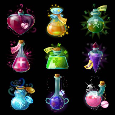 Sihirli iksir Icon Set