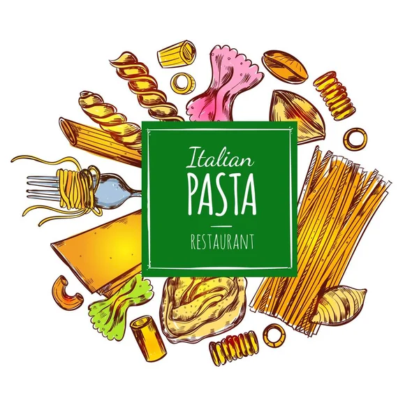 Etiqueta de restaurante de pasta italiana — Vector de stock
