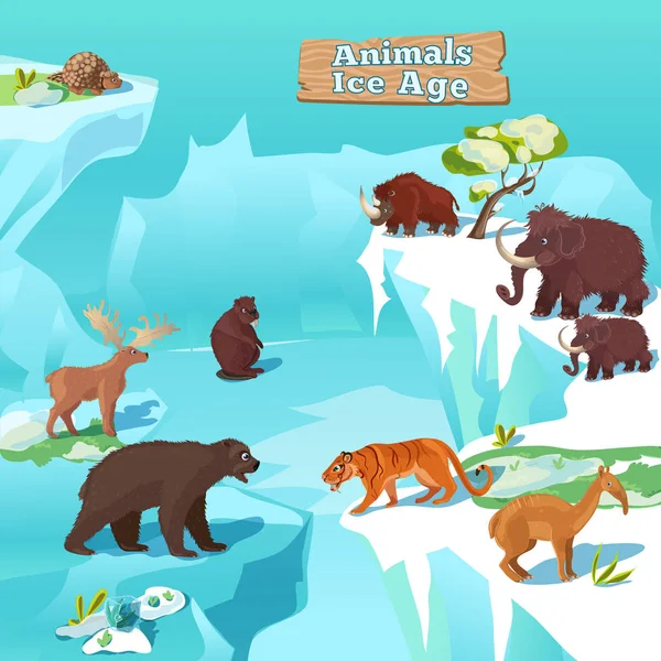 Ζώα παγετώνων σύνθεση — Διανυσματικό Αρχείο