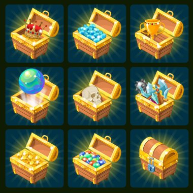 Altın Kupa izometrik Icons Set