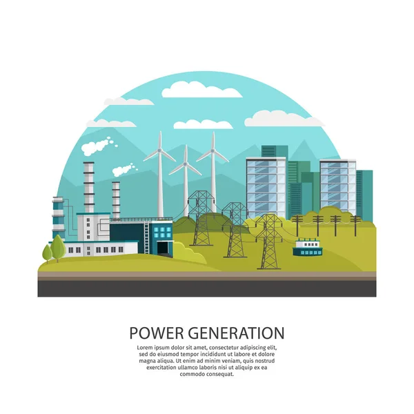 Concetto di generazione di energia — Vettoriale Stock