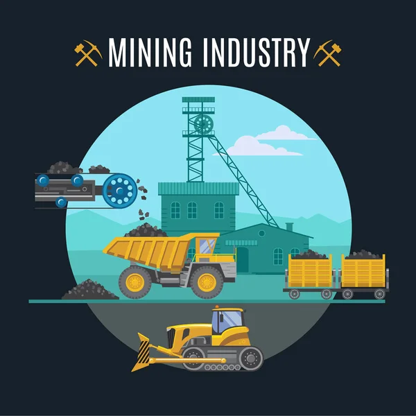 Fondo de la industria minera — Archivo Imágenes Vectoriales