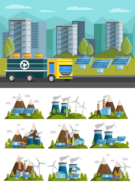 Conjunto de Composições Ortogonais Ecológicas —  Vetores de Stock