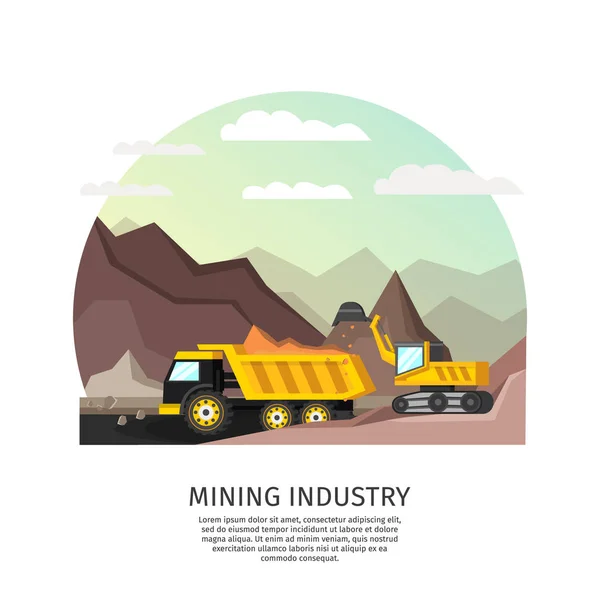 Conceito da indústria de mineração de poço —  Vetores de Stock