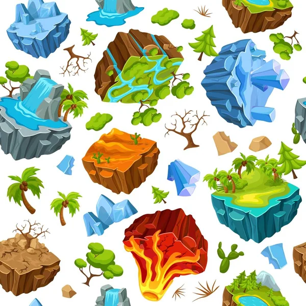 游戏群岛和自然元素模式 — 图库矢量图片