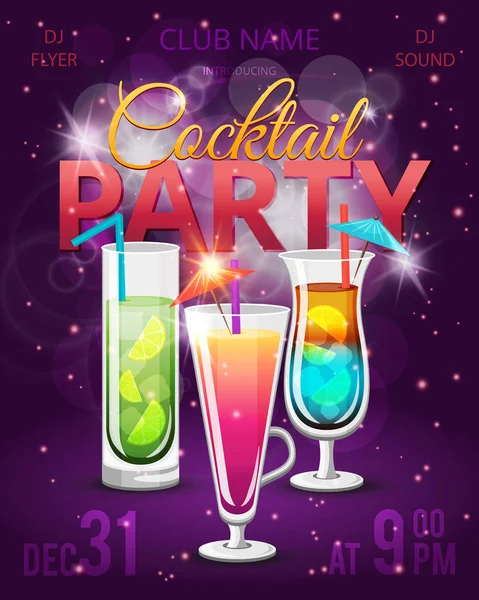 Cartel de fiesta noche — Vector de stock