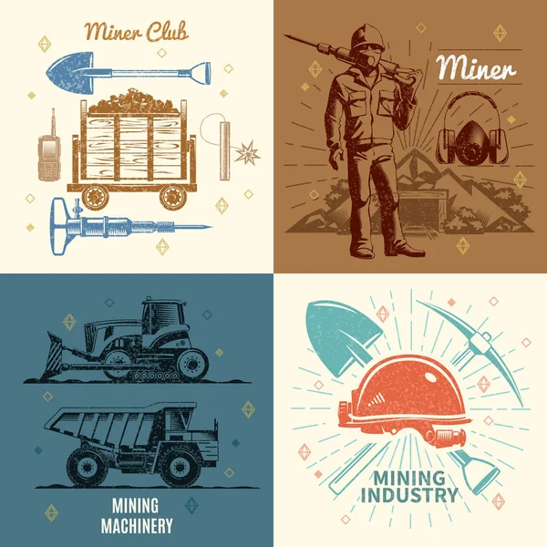 Concepto de la industria minera — Vector de stock