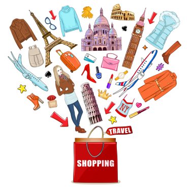 Alışveriş Europe seyahat kompozisyon
