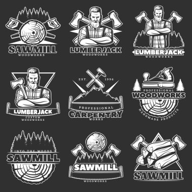 Oduncu karanlık amblem seti