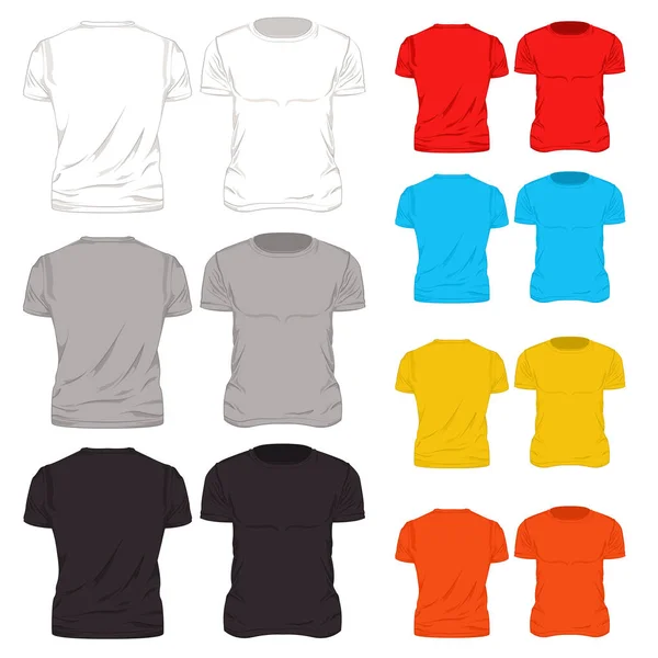 Bunte T-Shirt-Vorlage Icon Set — Stockvektor