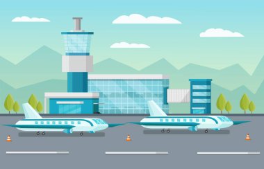 Havaalanı ortogonal illüstrasyon