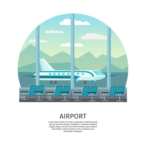 Aeropuerto Interior Diseño ortogonal — Vector de stock