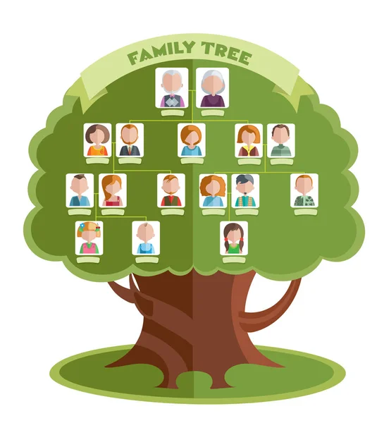 Plantilla árbol familiar — Archivo Imágenes Vectoriales