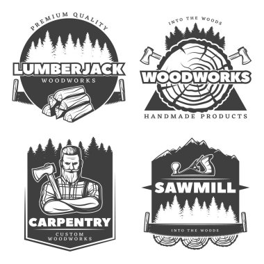 Ağaç işleri oduncu tasarım öğeleri