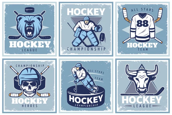 Плакаты хоккейной лиги — стоковый вектор