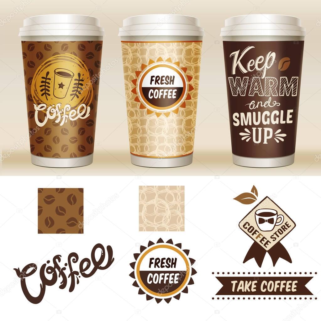 Take Away Coffee Packaging Template Set