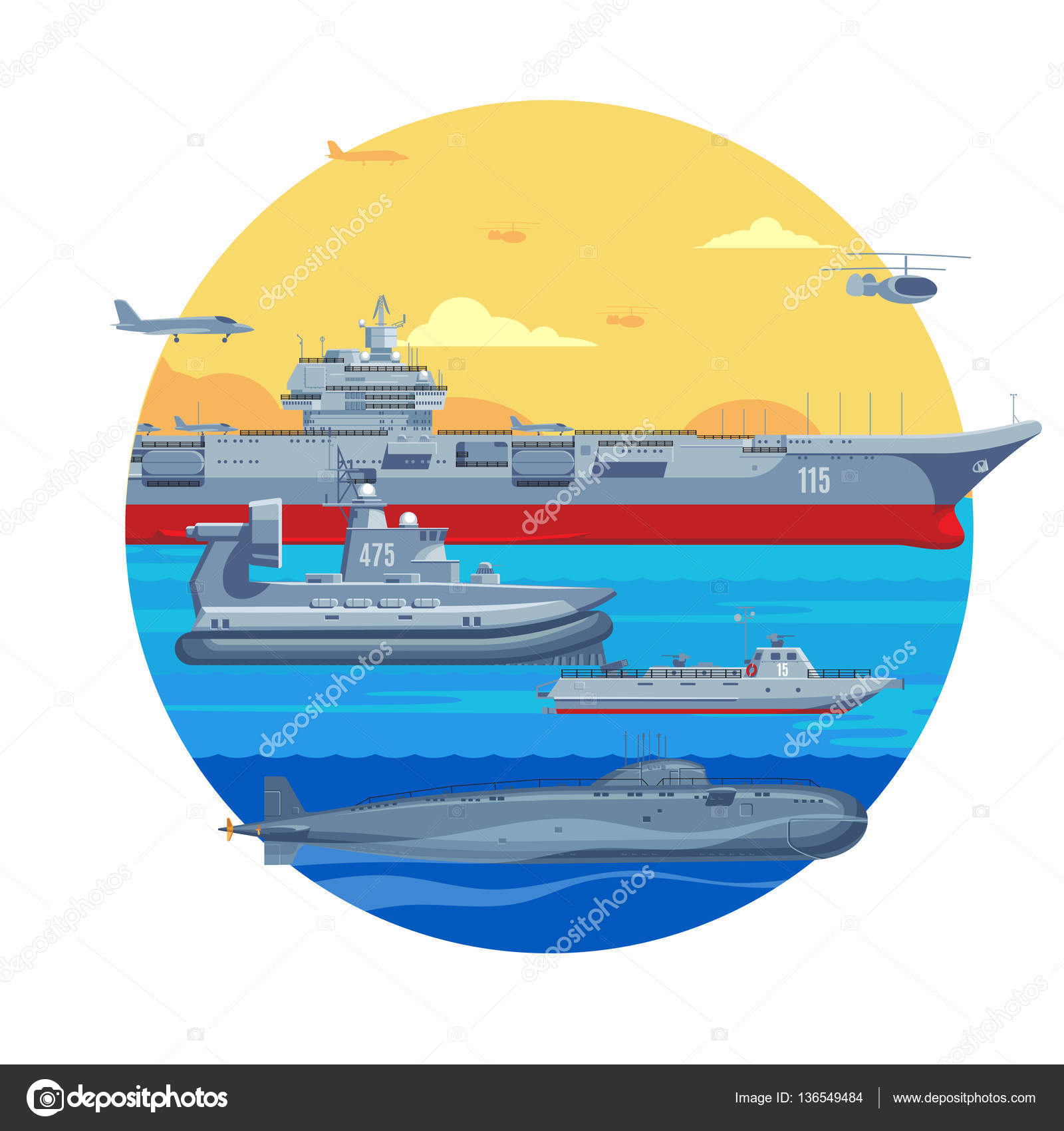Шаблон Военных Лодок Векторное Изображение ©Mogil 136549484
