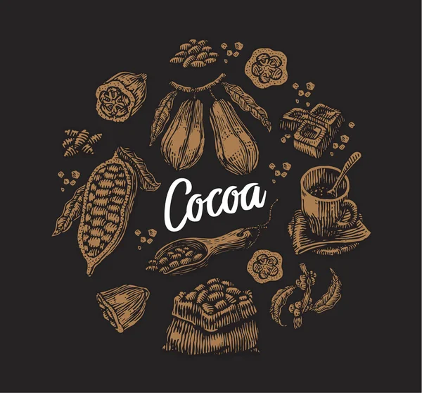 Набір елементів какао — стоковий вектор