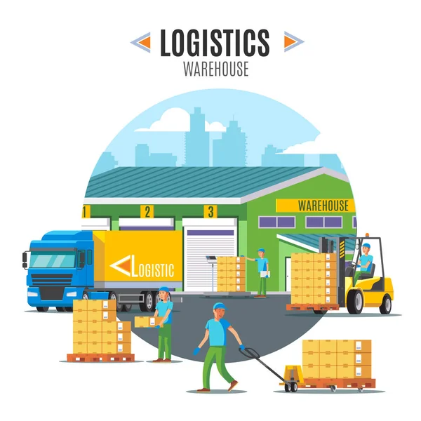 Logistic Warehouse Template — Stock Vector