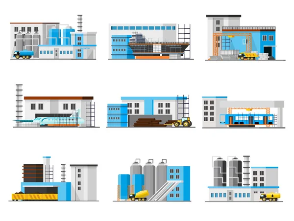 Industrial Factory Collection — Stock Vector