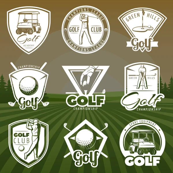 Vintage Golf Kulübü logoları — Stok Vektör