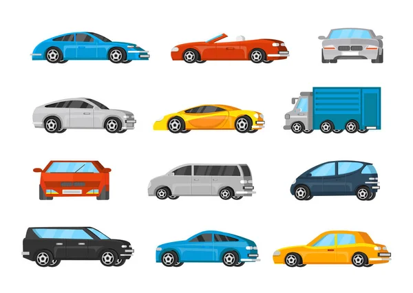 Colecția de vehicule colorate — Vector de stoc