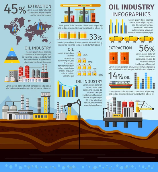 Infografiken zur Erdölindustrie — Stockvektor