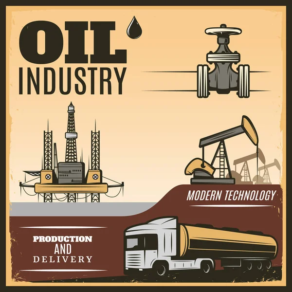 Plakat der Ölindustrie — Stockvektor
