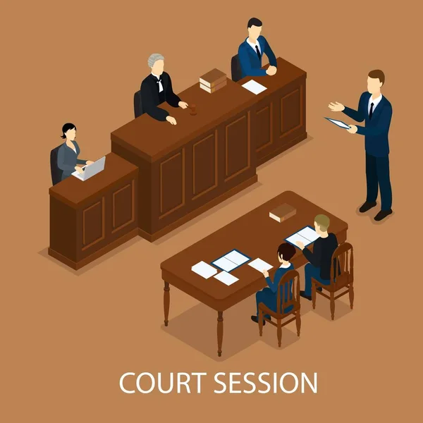 等尺性の司法セッションの概念 — ストックベクタ