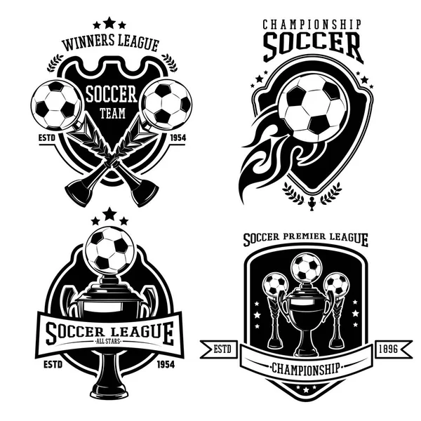 Soccer Black Badges Set — Stock Vector